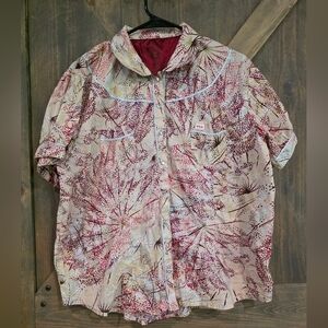 Twenty X Pearl Snap Puff Sleeve Paisley Top- Size XXL